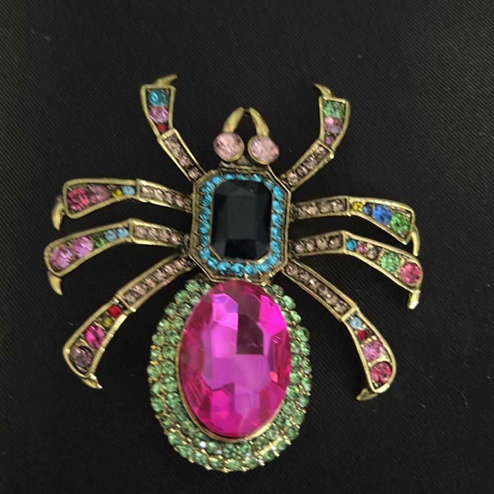 New colorful, spider brooch